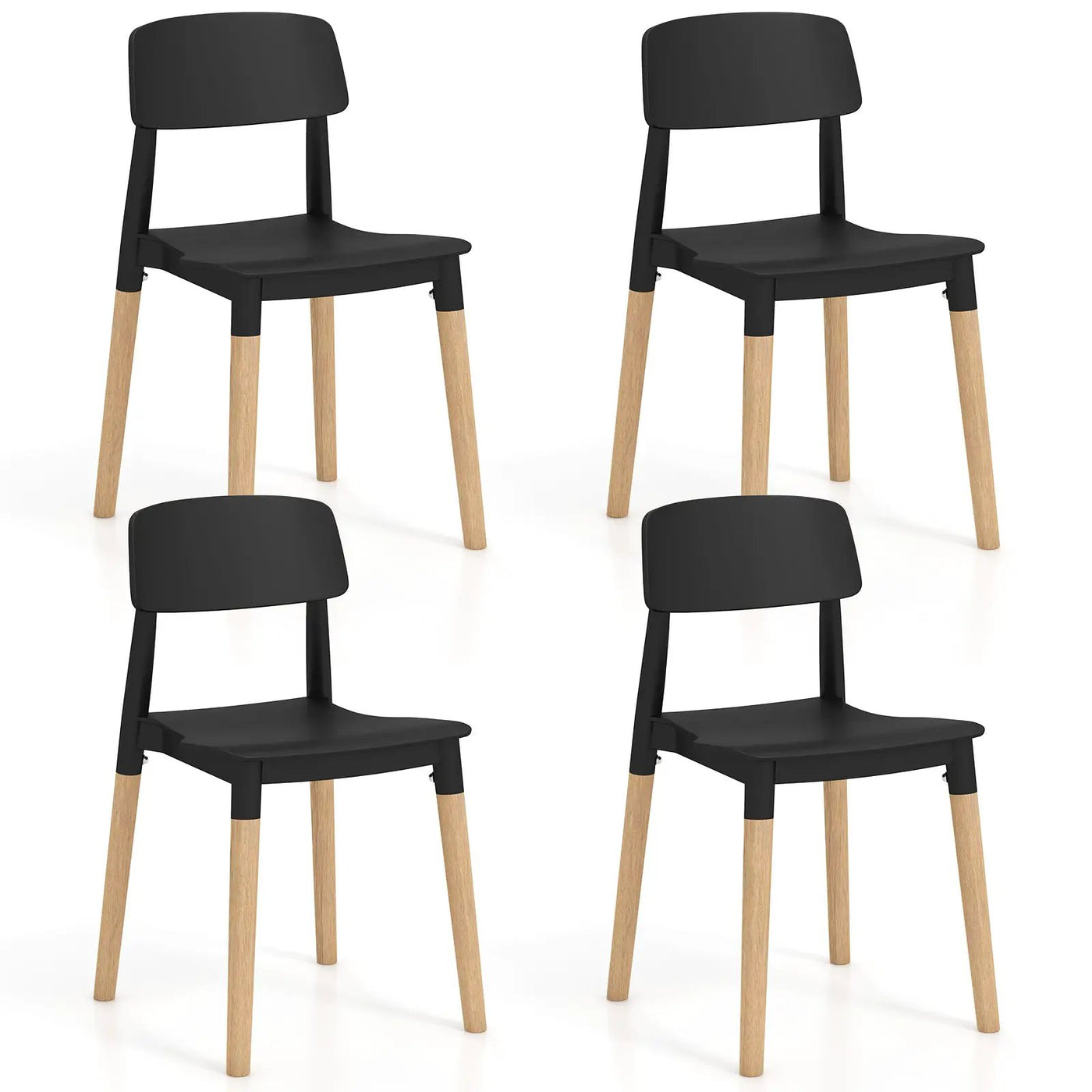 Modern Dining Side Chairs Set of 4 with Ergonomic Backrest for Dining Room by DirectDeals