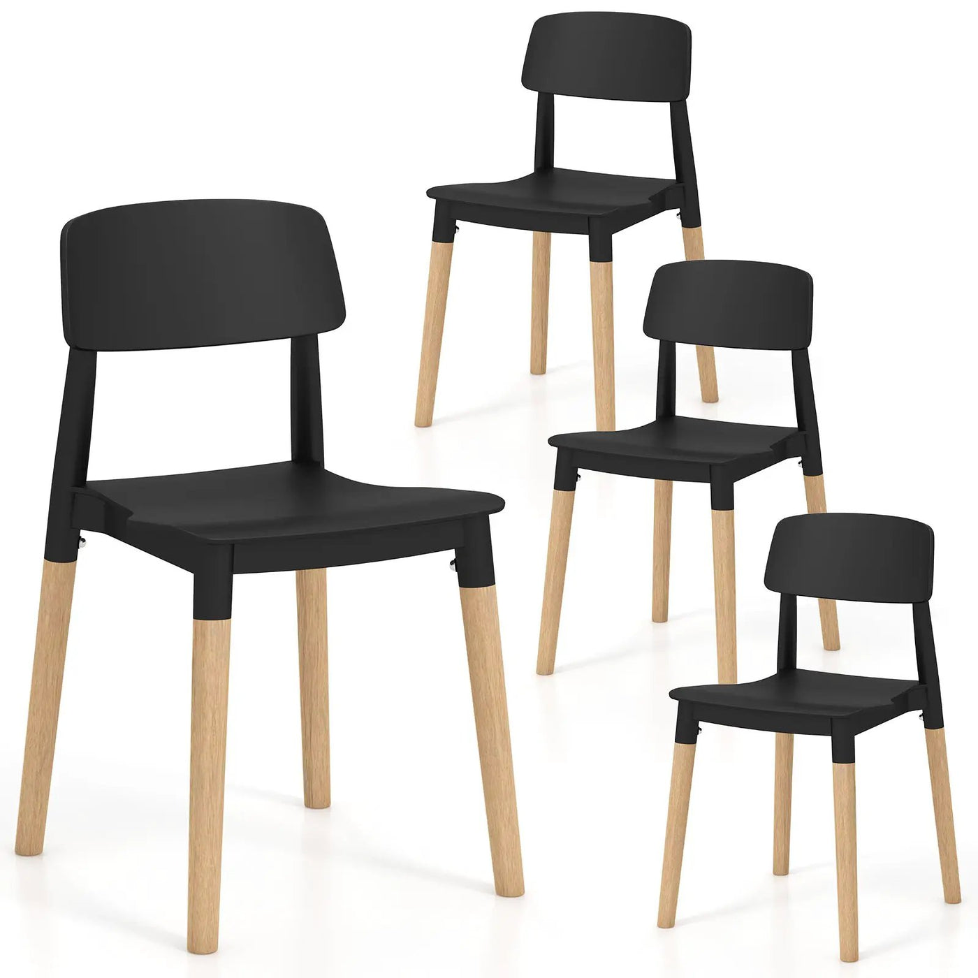 Modern Dining Side Chairs Set of 4 with Ergonomic Backrest for Dining Room by DirectDeals