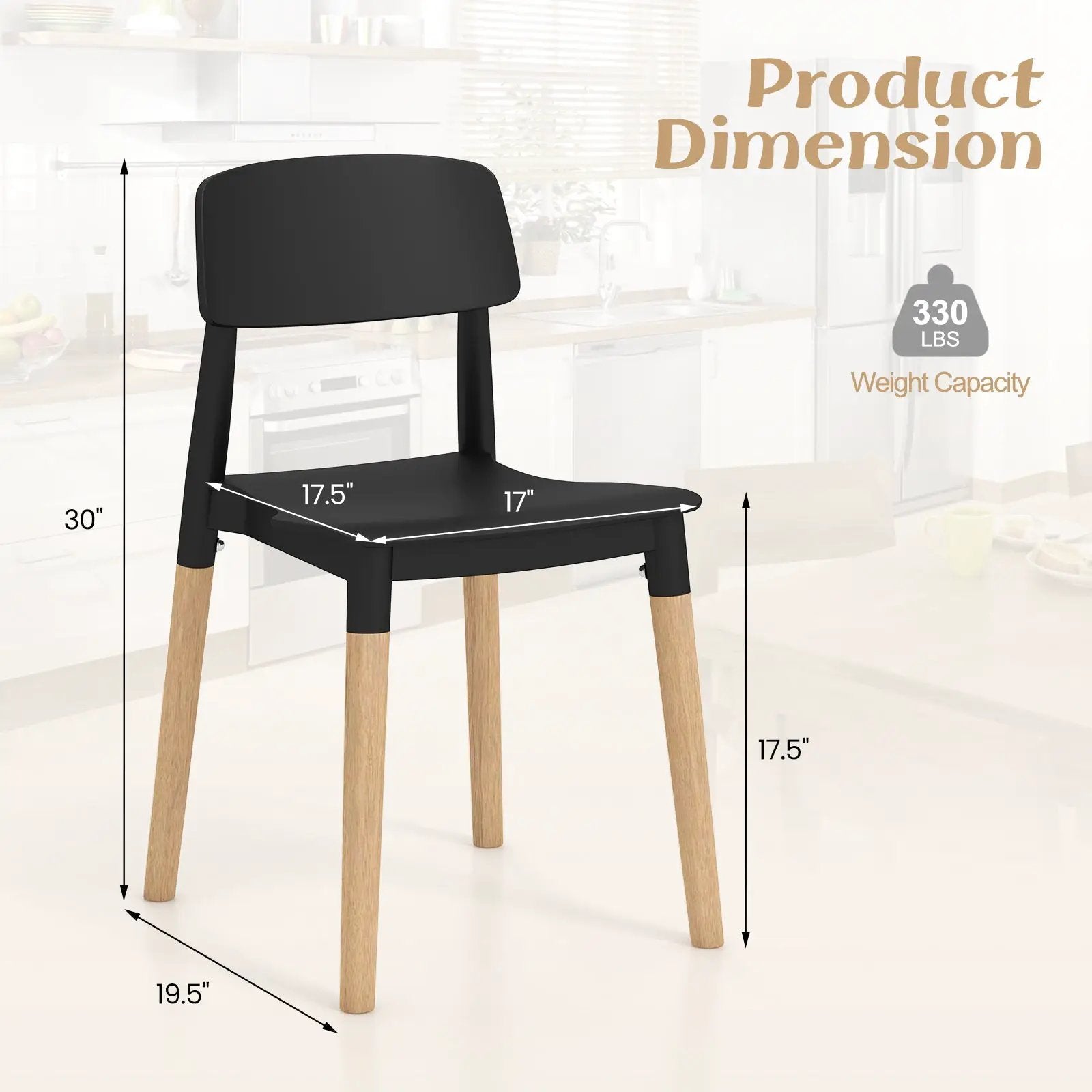Modern Dining Side Chairs Set of 4 with Ergonomic Backrest for Dining Room by DirectDeals