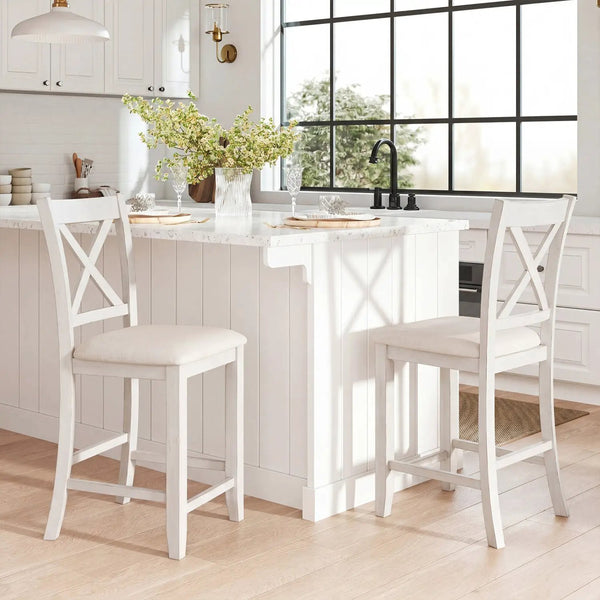 Counter Height Bar Stools with Cushion and Footrest