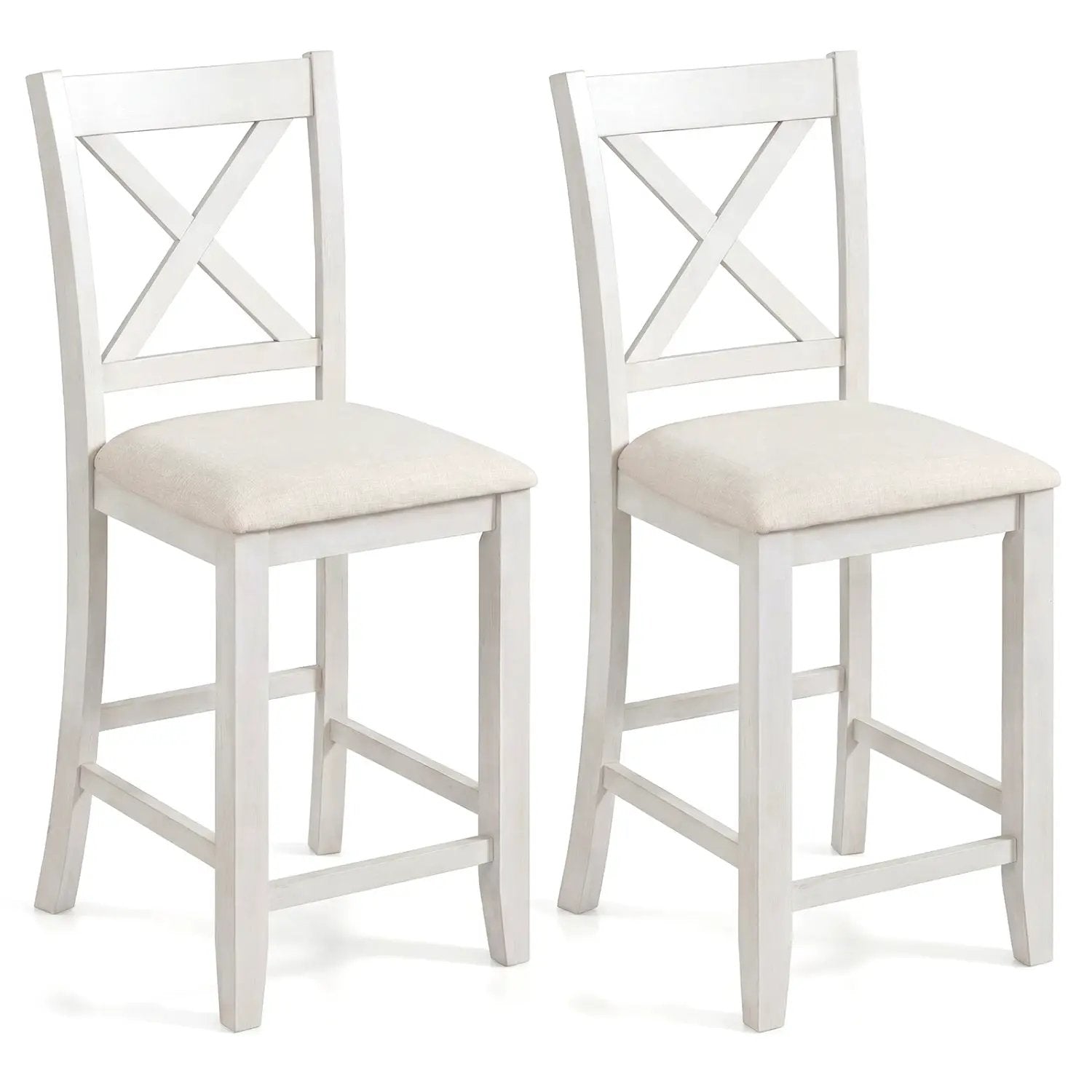 Counter Height Bar Stools with Cushion and Footrest by DirectDeals