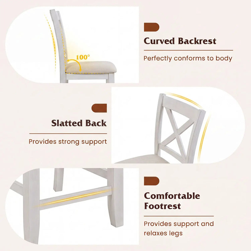 Counter Height Bar Stools with Cushion and Footrest by DirectDeals