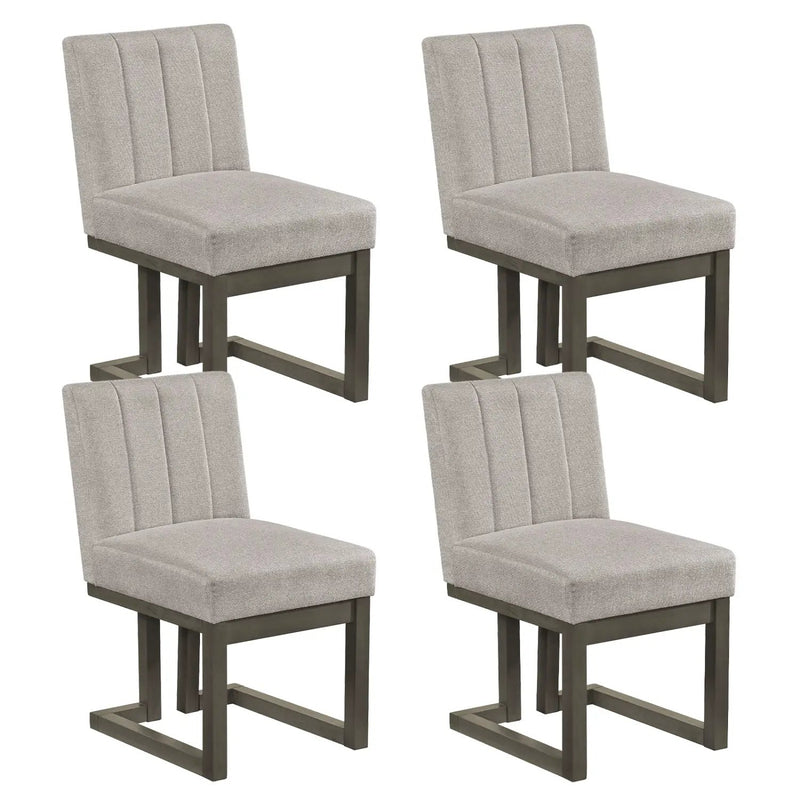 Modern Farmhouse Fabric Dining Chairs Set of 4 with 5.5" Thickened Padded Seat by DirectDeals