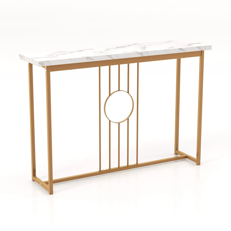 Modern Faux Marble Top Entryway Table-White by DirectDeals