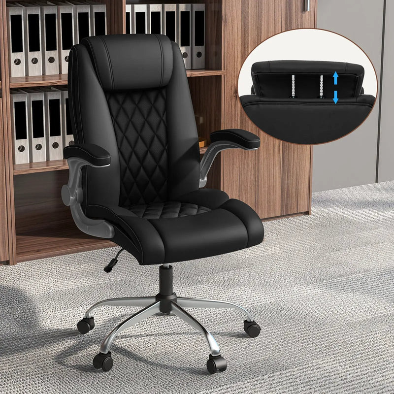 Executive Office Chair with Adjustable Headrest and Rocking by DirectDeals