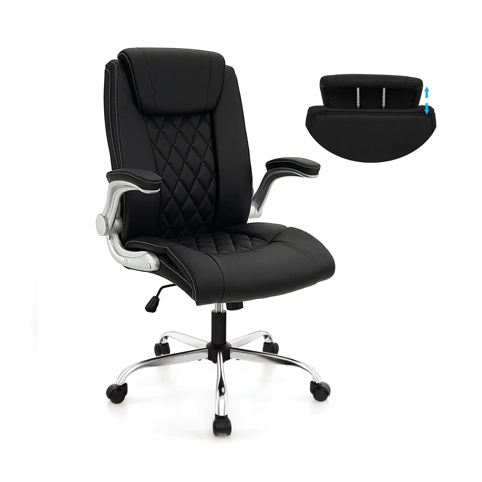 Executive Office Chair with Adjustable Headrest and Rocking by DirectDeals