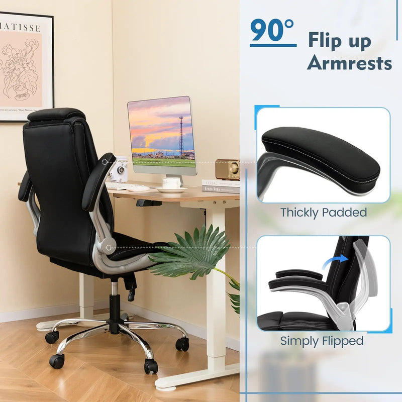 Executive Office Chair with Adjustable Headrest and Rocking by DirectDeals
