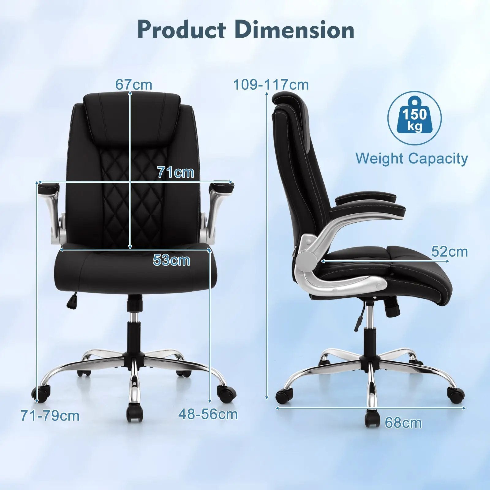 Executive Office Chair with Adjustable Headrest and Rocking by DirectDeals