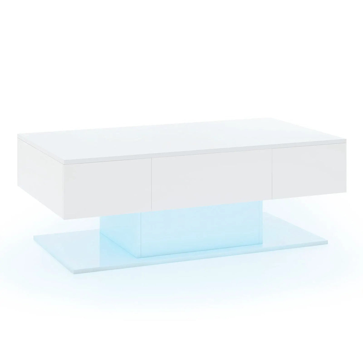 Modern LED Coffee Table with 20 Color LED Lights and 2 Storage Drawers by DirectDeals