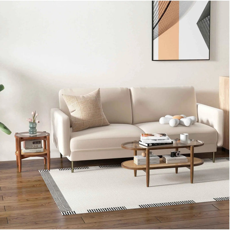 Modern Living Room Set: Loveseat Armchair Side Table & Coffee Table by DirectDeals