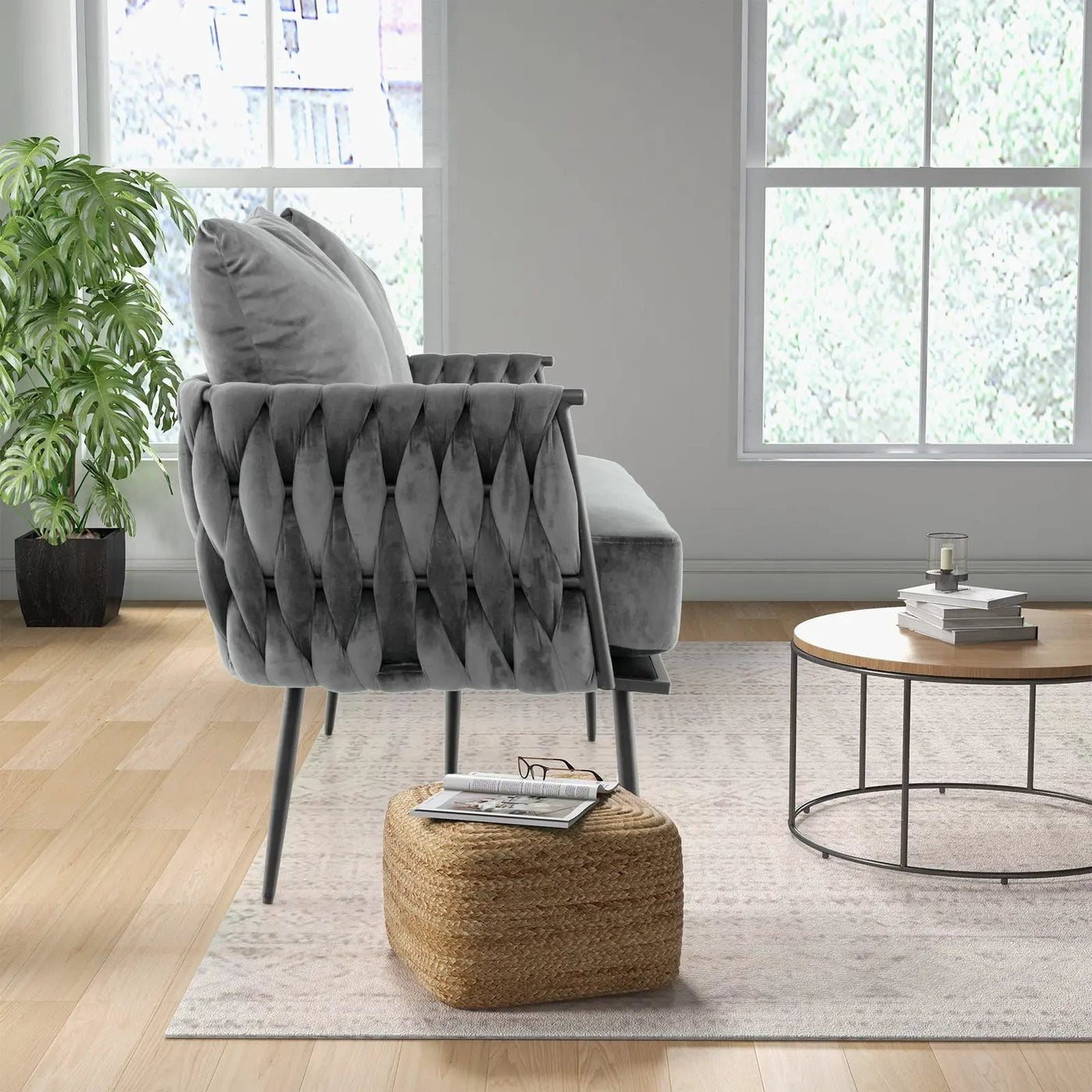 Modern Loveseat Sofa Upholstered Dutch Velvet Sofa Couch by DirectDeals