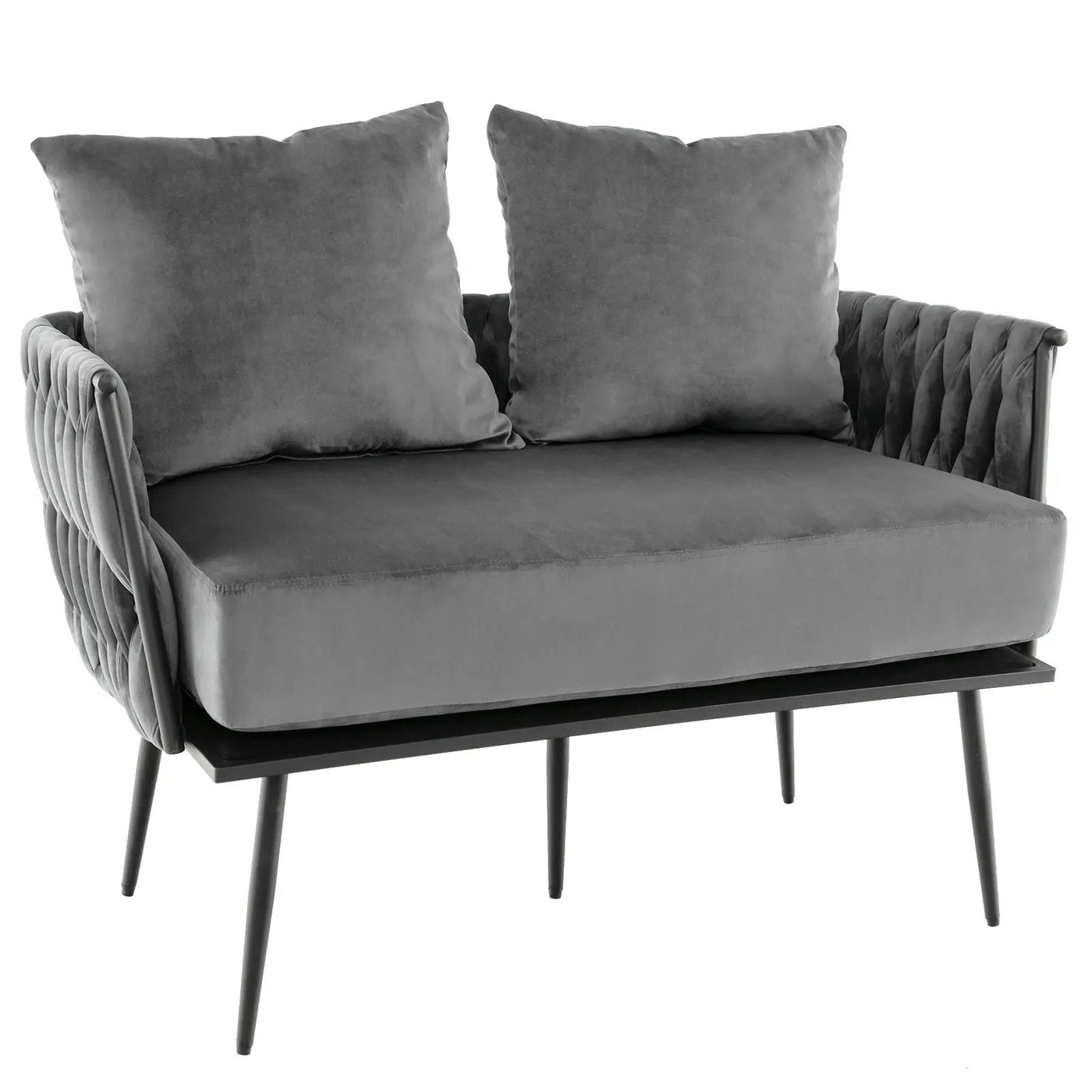 Modern Loveseat Sofa Upholstered Dutch Velvet Sofa Couch by DirectDeals