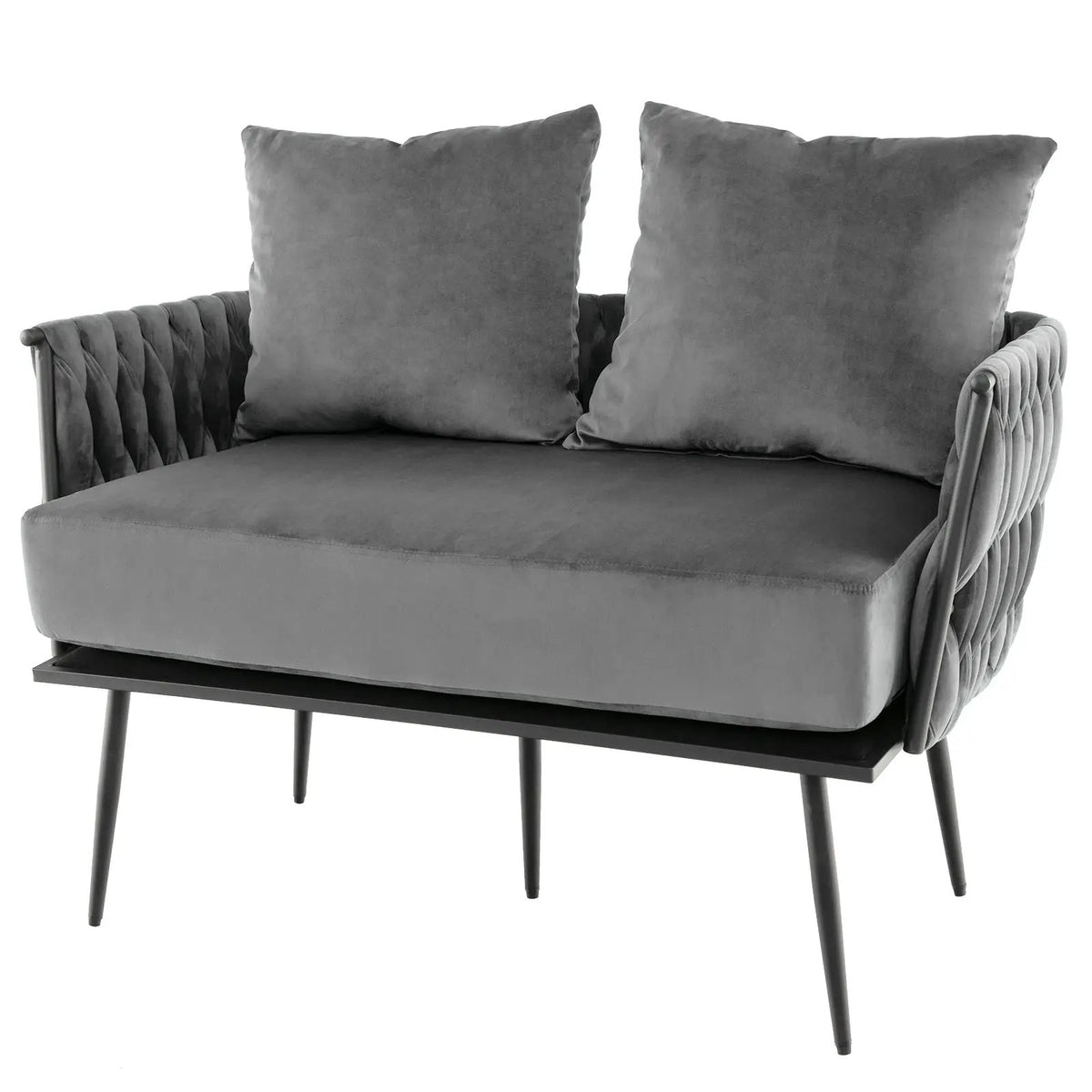 Modern Loveseat Sofa Upholstered Dutch Velvet Sofa Couch by DirectDeals