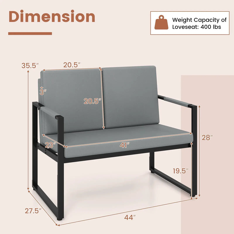 Modern Loveseat Sofa 2 Seater Small Couch by DirectDeals