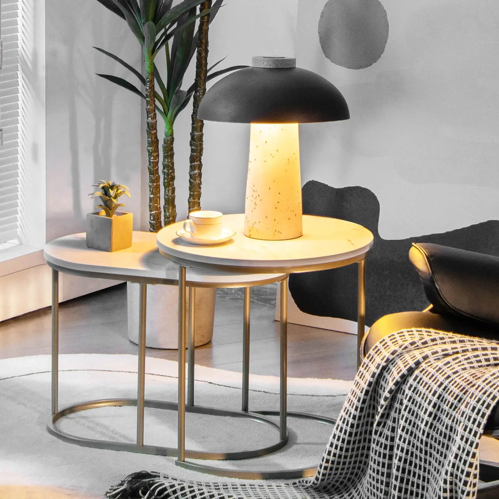 Modern Nesting Coffee Table Set of 2-White by DirectDeals