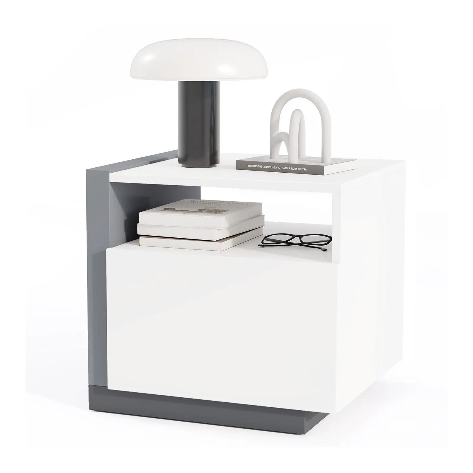 Modern Minimalist Nightstand with Drawer for Bedroom by DirectDeals