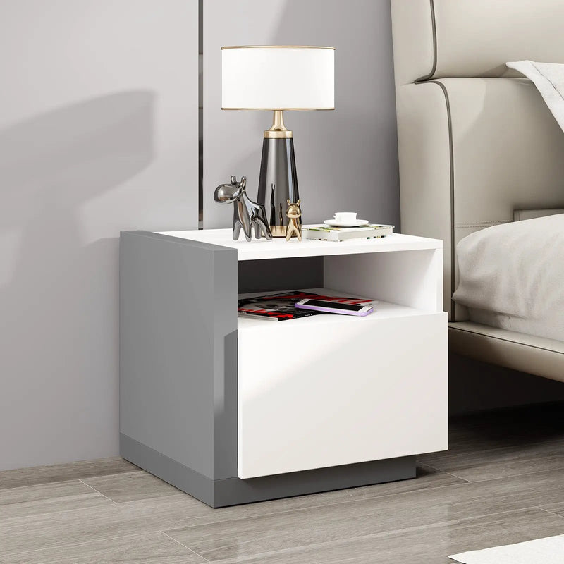 Modern Minimalist Nightstand with Drawer for Bedroom by DirectDeals
