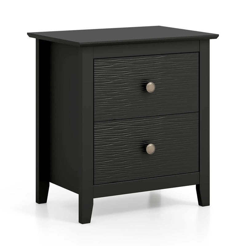 Modern Nightstand with 2 Drawers for Small Spaces by DirectDeals