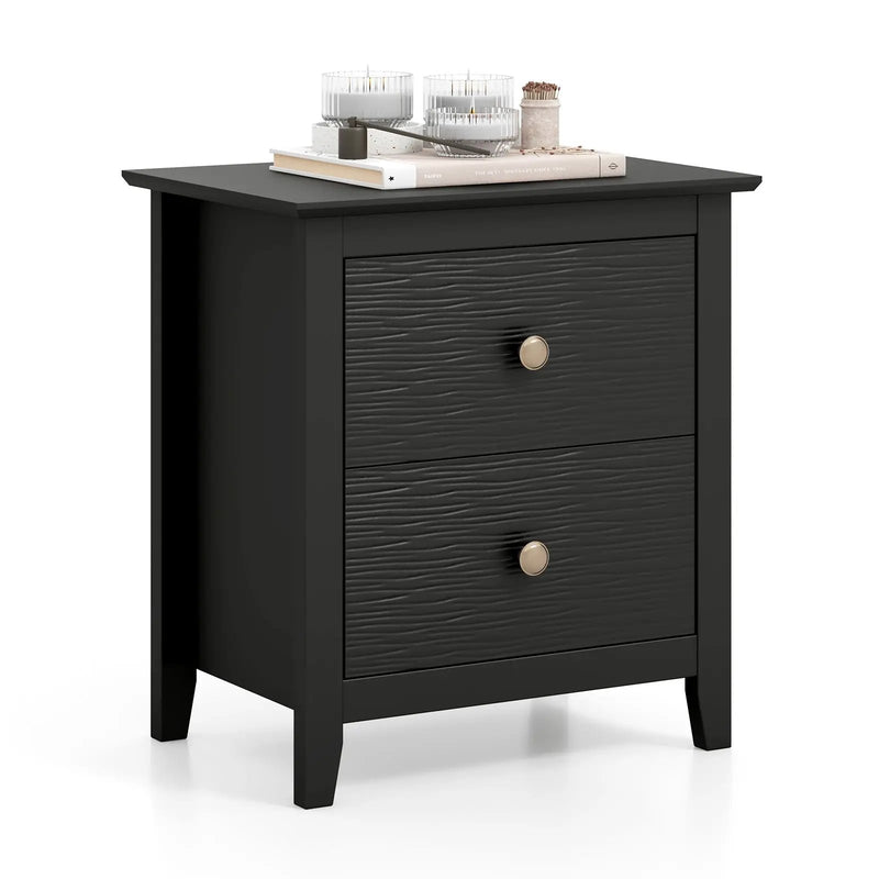 Modern Nightstand with 2 Drawers for Small Spaces by DirectDeals