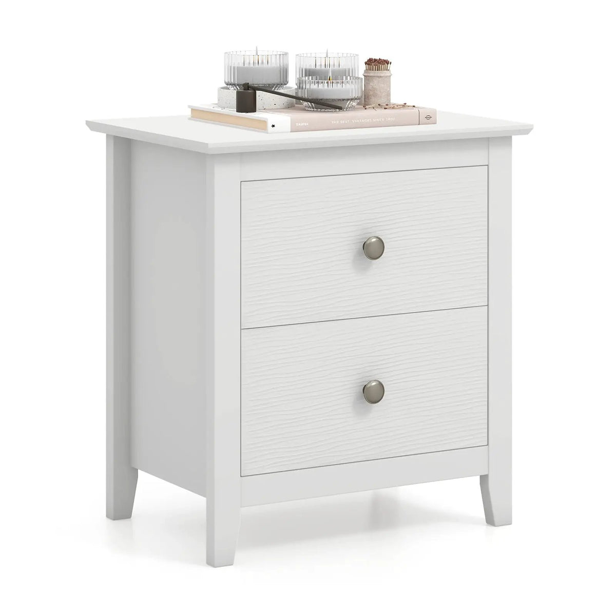 Modern Nightstand with 2 Drawers for Small Spaces by DirectDeals