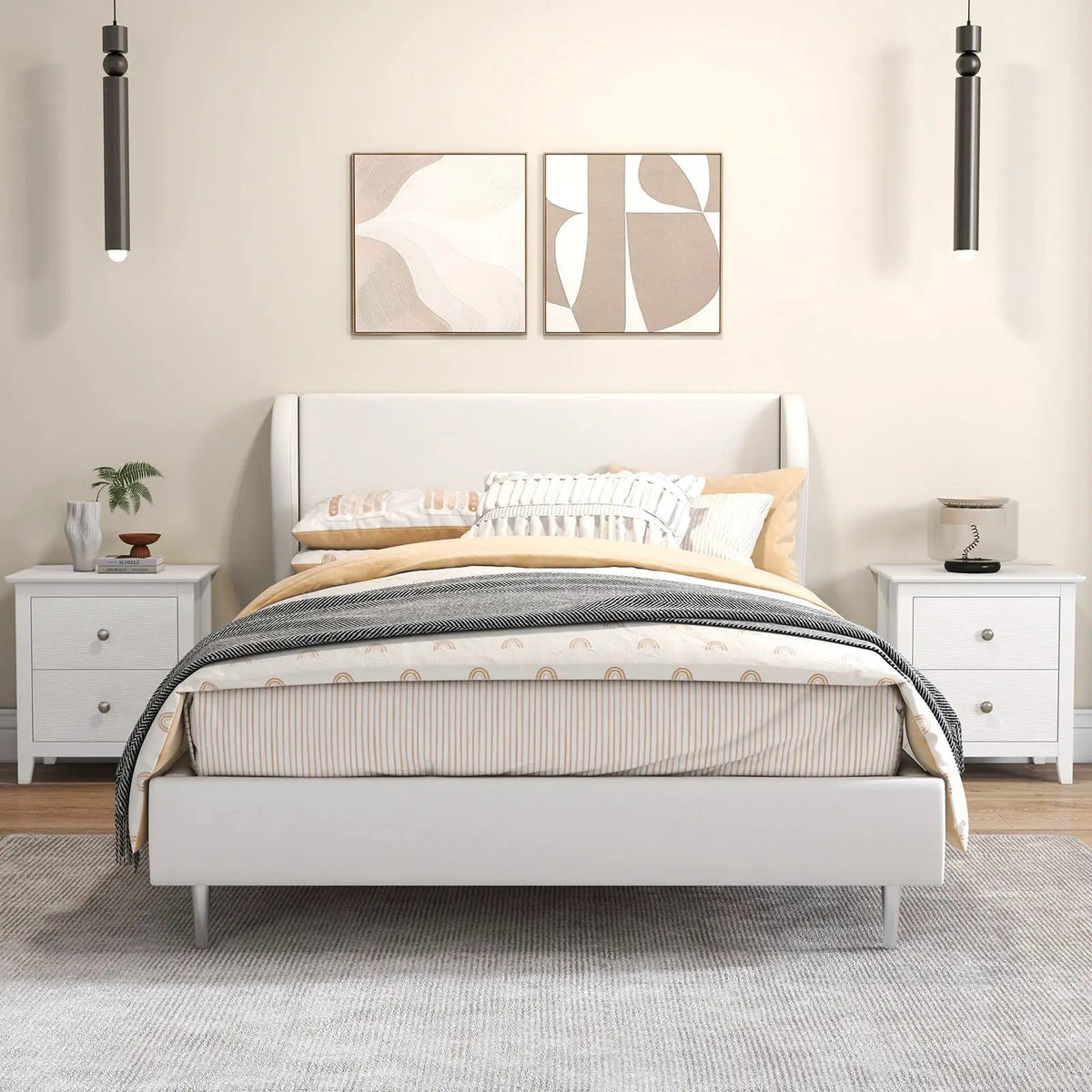 Modern Nightstand with 2 Drawers for Small Spaces by DirectDeals