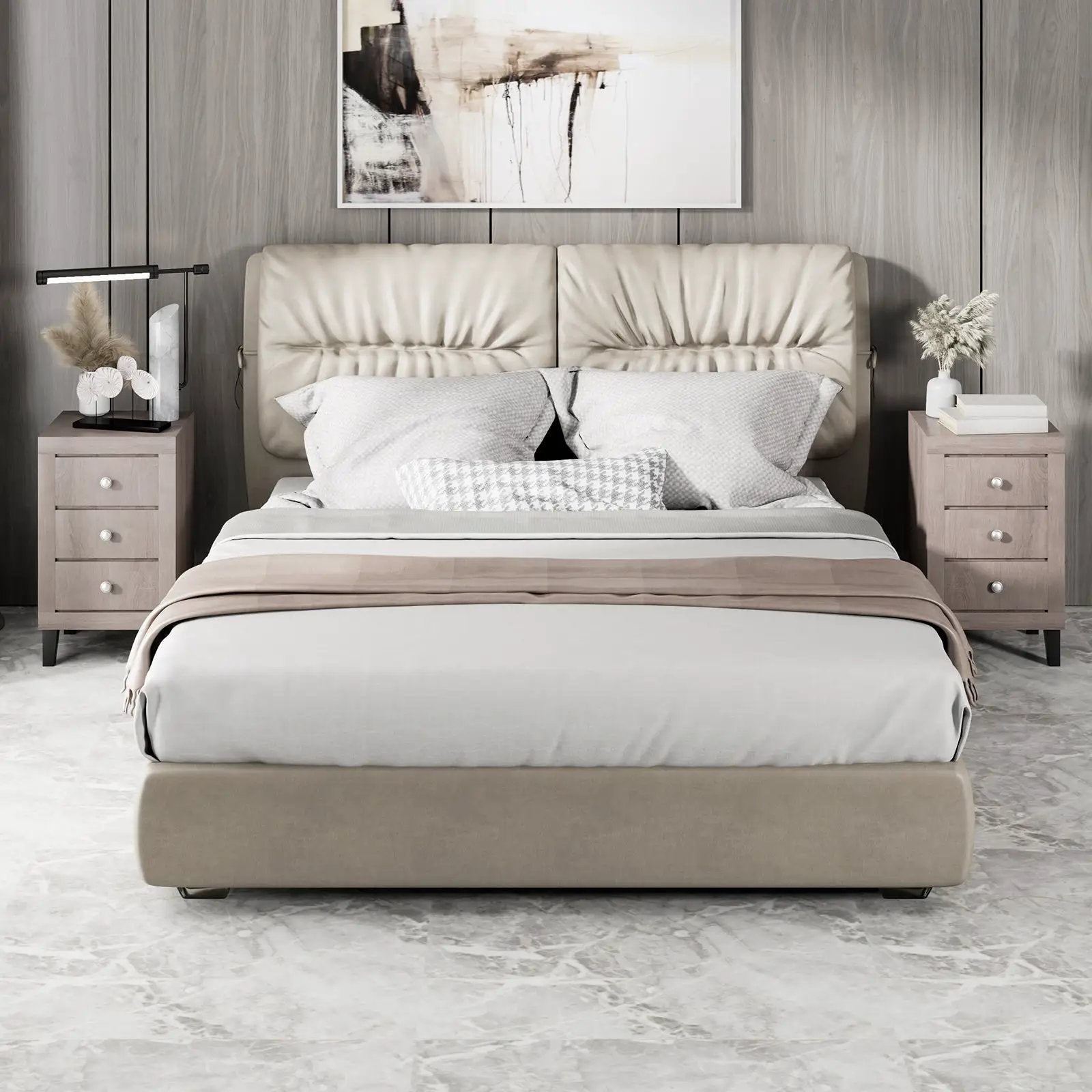 Modern Nightstand with 3 Drawers for Bedroom Living Room by DirectDeals