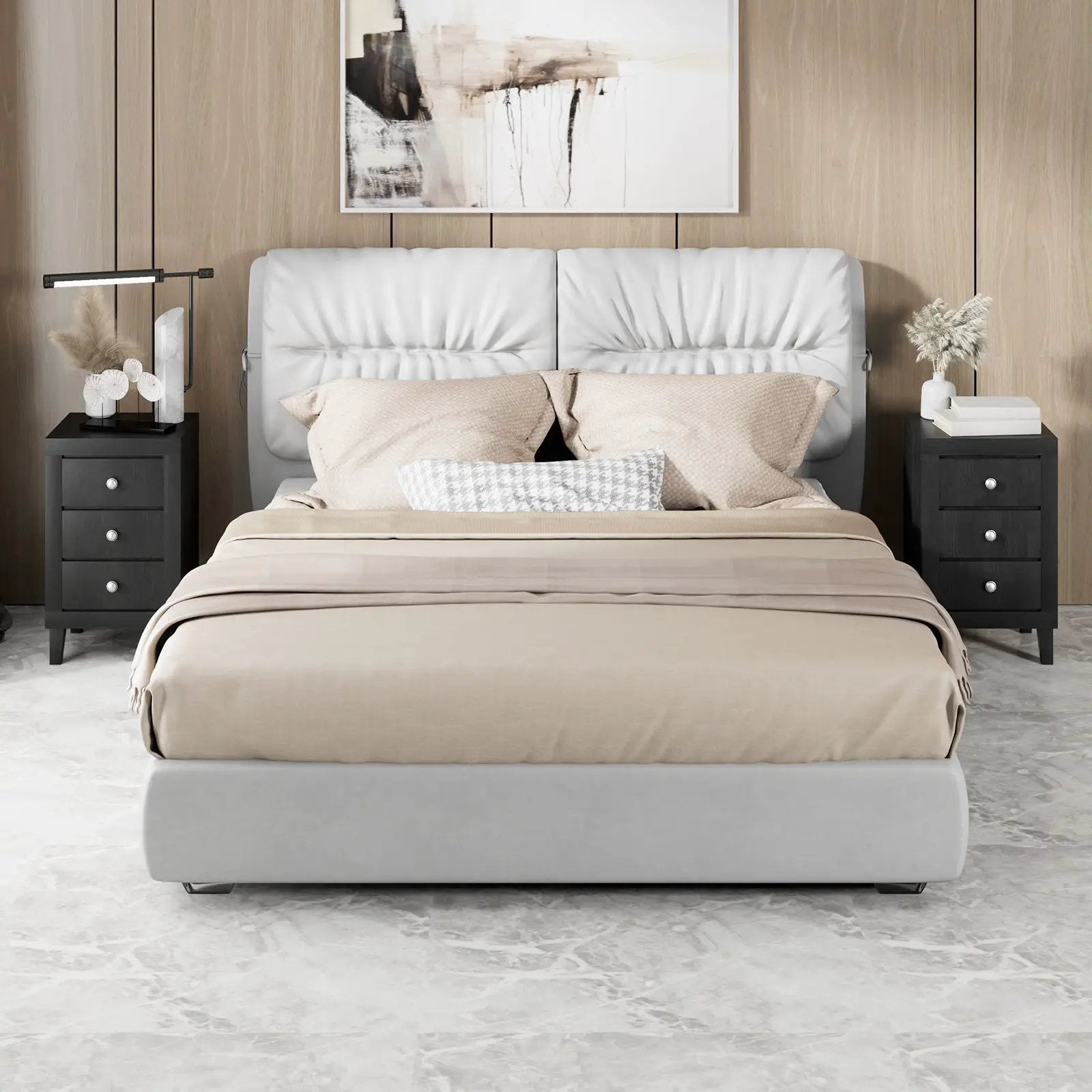 Modern Nightstand with 3 Drawers for Bedroom Living Room by DirectDeals