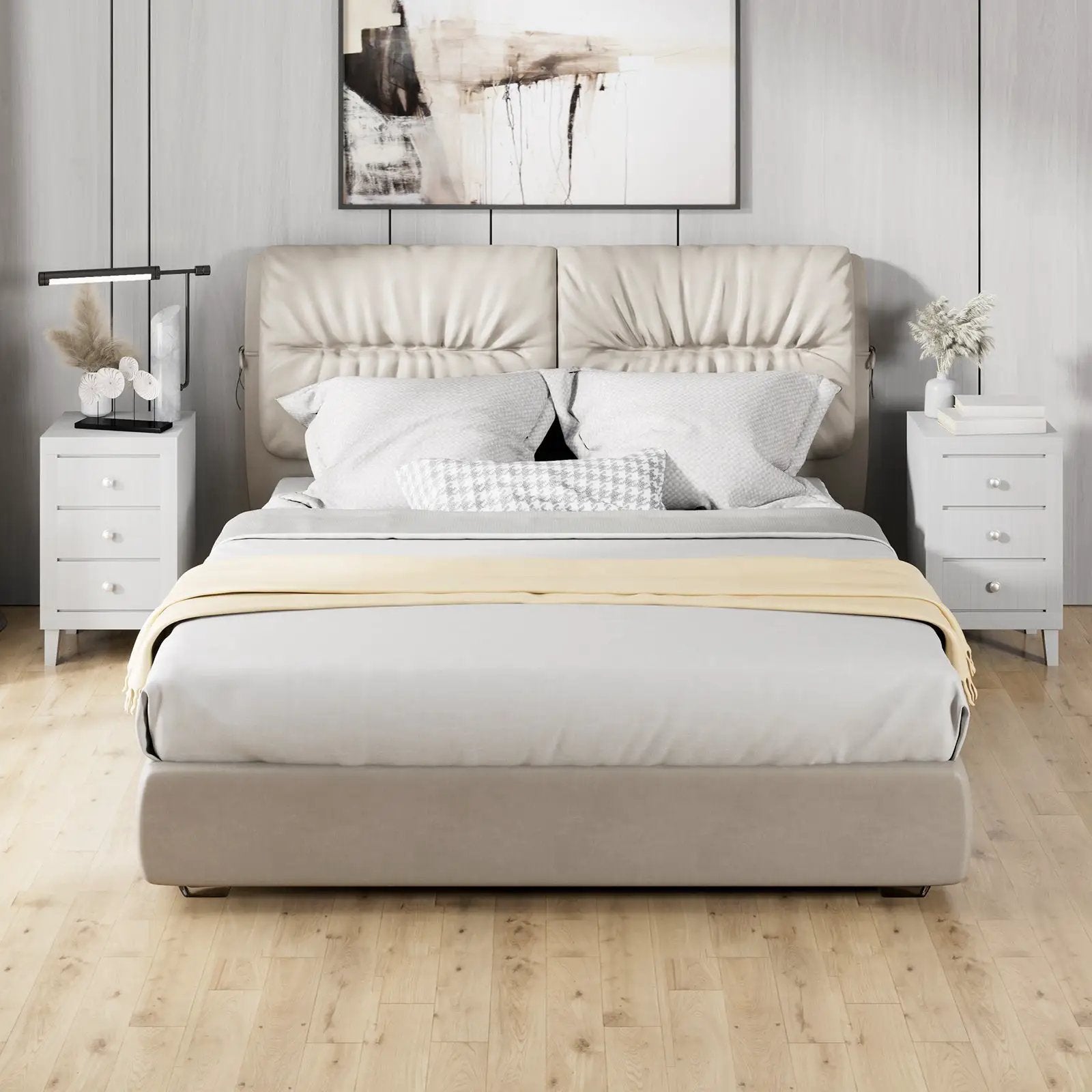 Modern Nightstand with 3 Drawers for Bedroom Living Room by DirectDeals