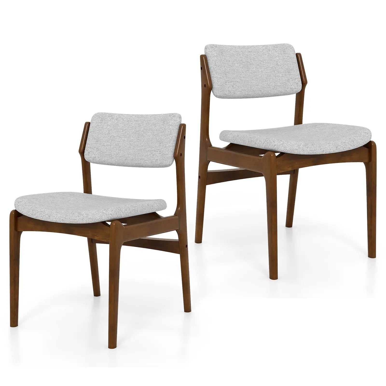 Modern Padded Dining Chairs with Rubber Wood Legs Set of 2-Brown by DirectDeals