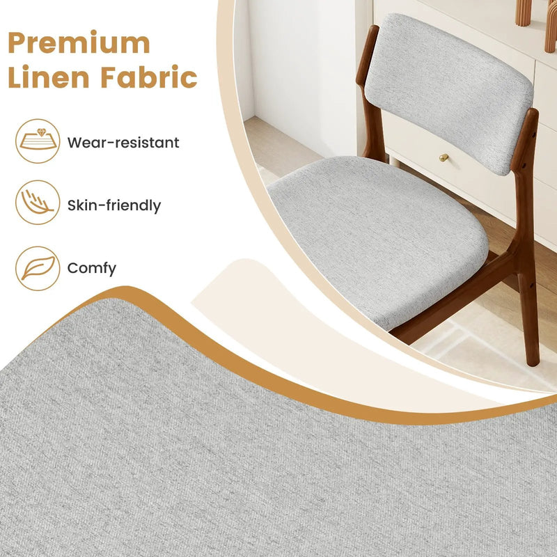 Modern Padded Dining Chairs with Rubber Wood Legs Set of 4-Brown by DirectDeals