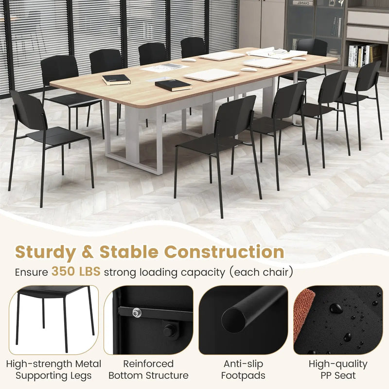 Modern Plastic Dining Chair Set of 2 with Metal Legs and Curved Back by DirectDeals
