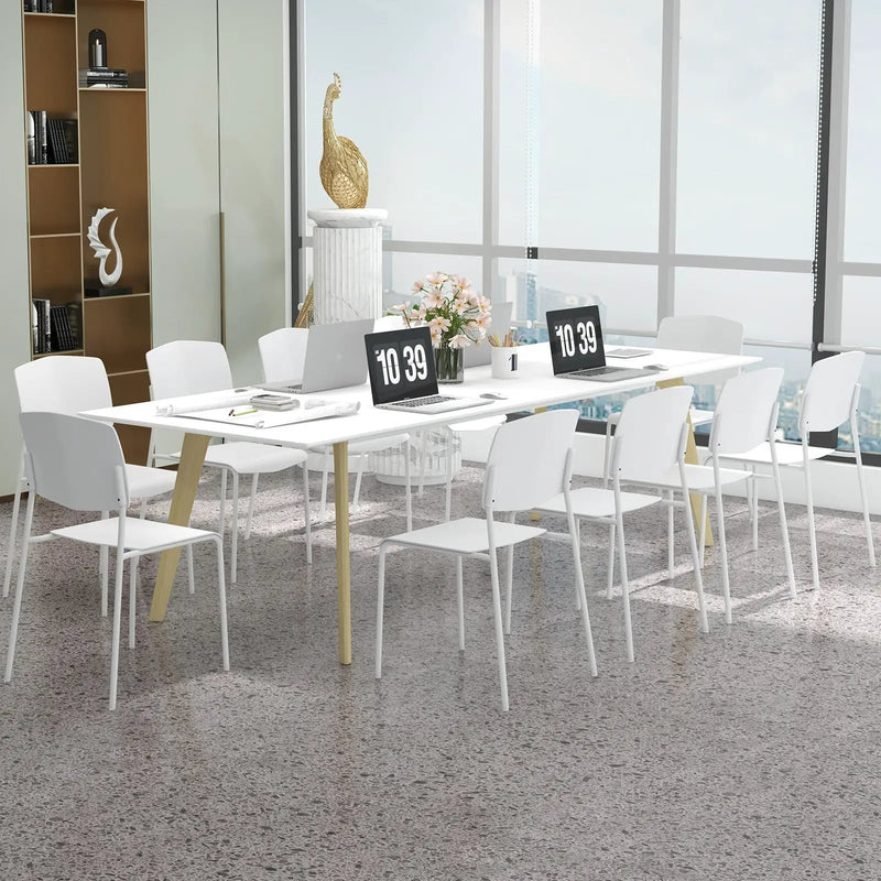 Modern Plastic Dining Chair Set of 2 with Metal Legs and Curved Back by DirectDeals