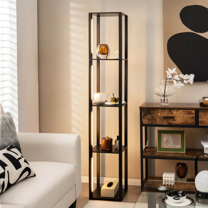 64 Inches Floor Lamp with 3-Level Dimmable LED Bulbs and Rotatable LED Poles-Black by DirectDeals