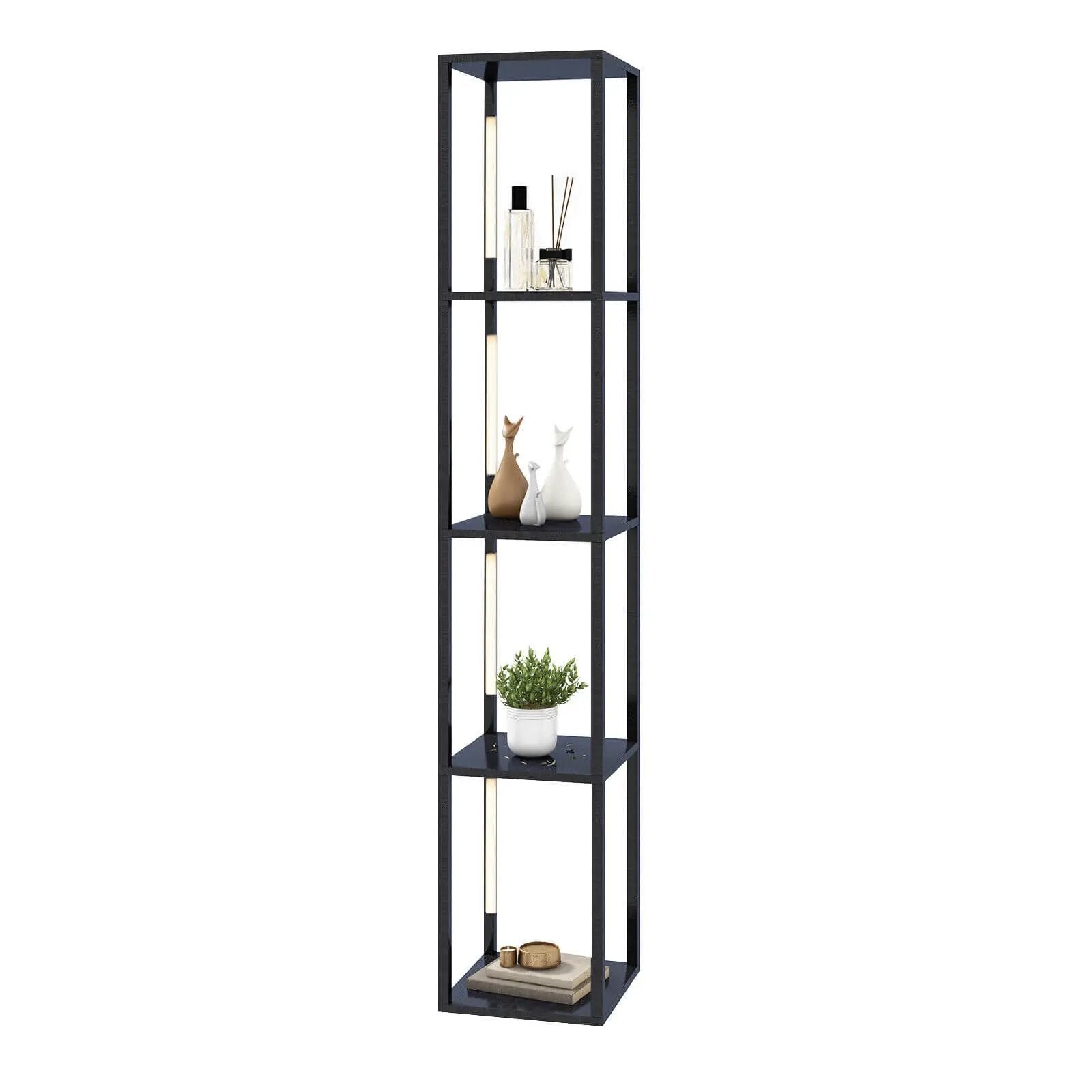 64 Inches Floor Lamp with 3-Level Dimmable LED Bulbs and Rotatable LED Poles-Black by DirectDeals