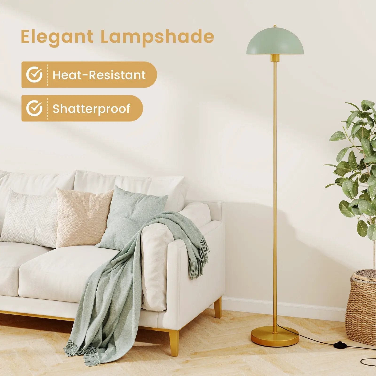 Modern Standing Lamp with Adjustable Lamp Head and Foot Switch by DirectDeals