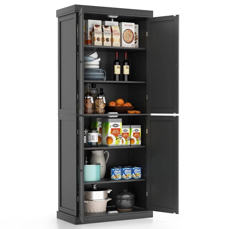 72.5 Inches Tall Buffet Cabinet with 6-Tier Shelves and 4 Doors by DirectDeals