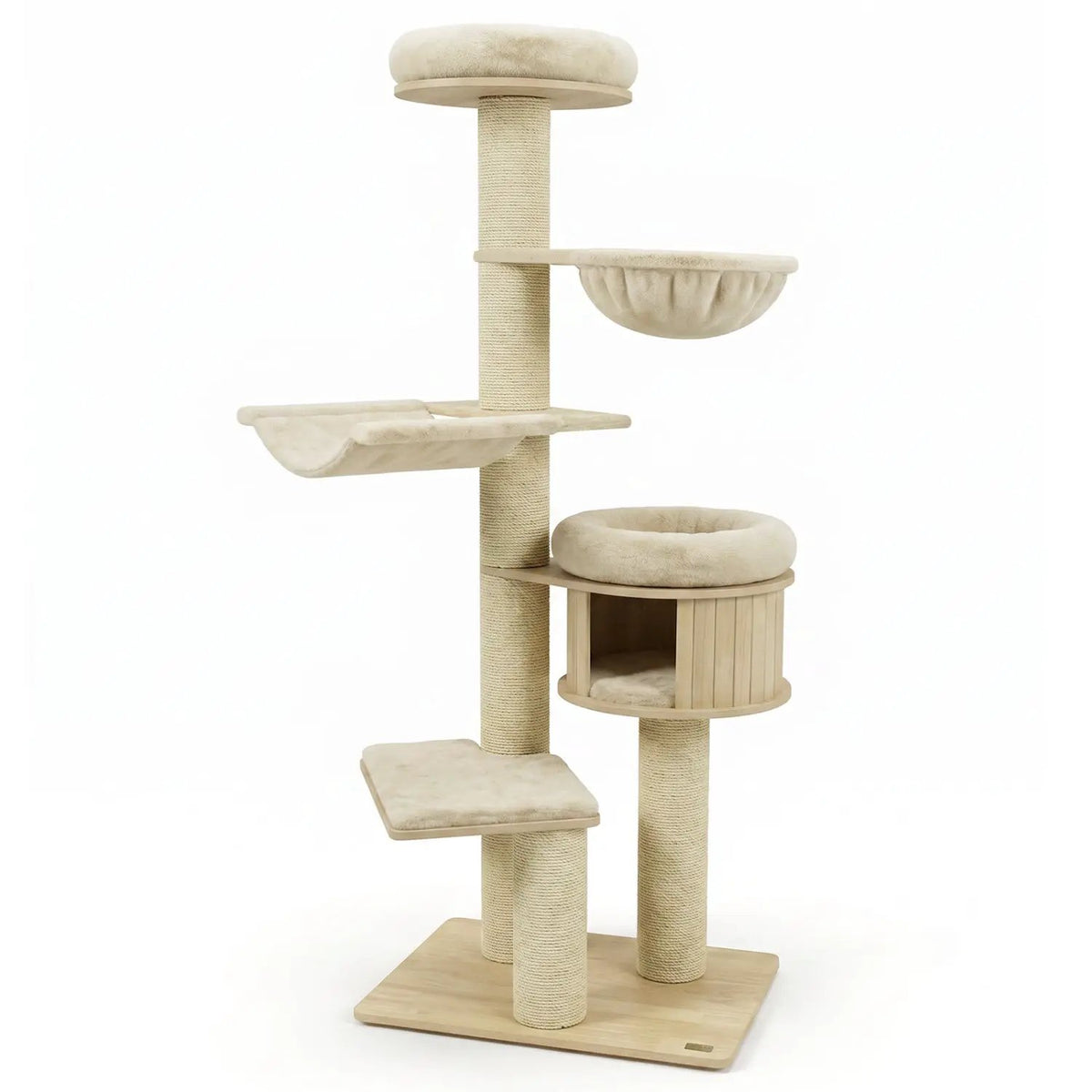 75.5" Tall Cat Tree with Sisal Posts, Hammock & Basket by DirectDeals