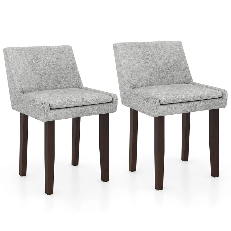 Modern Upholstered Fabric Side Leisure Chair Set of 2-Gray by DirectDeals