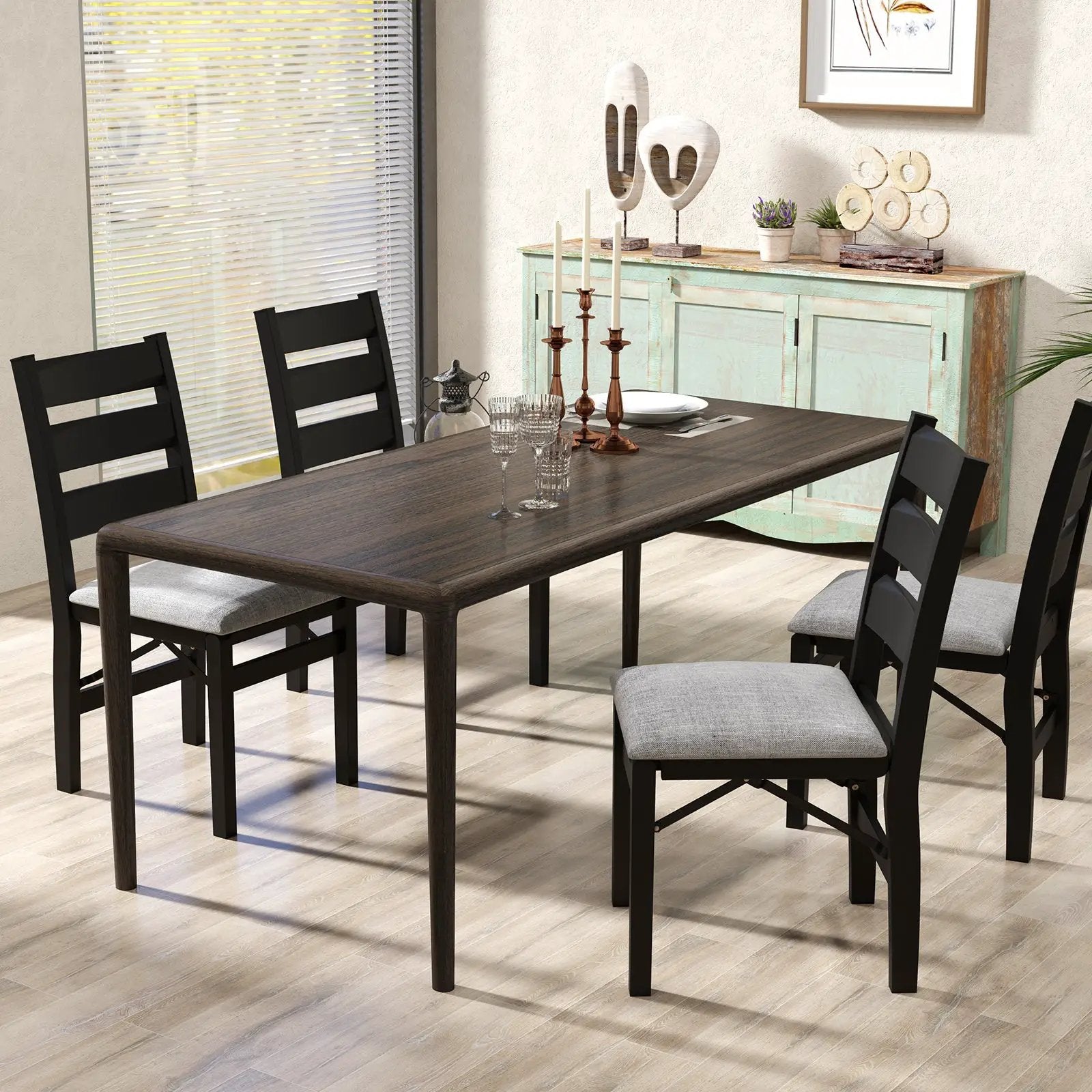Modern Upholstered Folding Chairs Set of 2 with Comfy Backrest-Black by DirectDeals