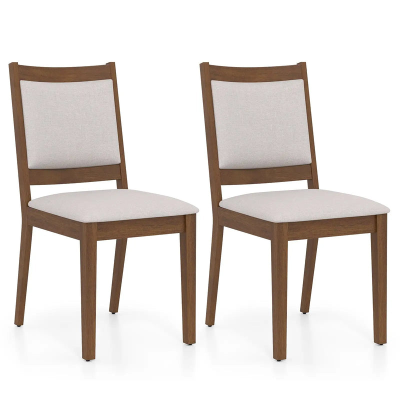 Modern Dining Upholstered Kitchen Chair Set of 2 with Padded Backrest-Brown by DirectDeals
