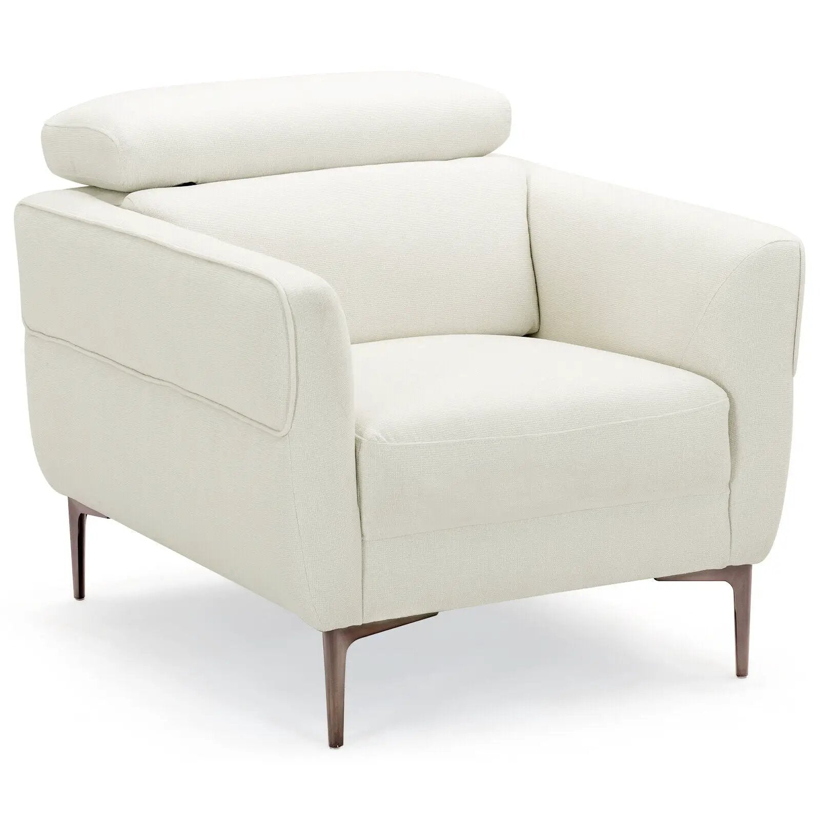 Modern Upholstered Single Sofa with Adjustable Headrest by DirectDeals