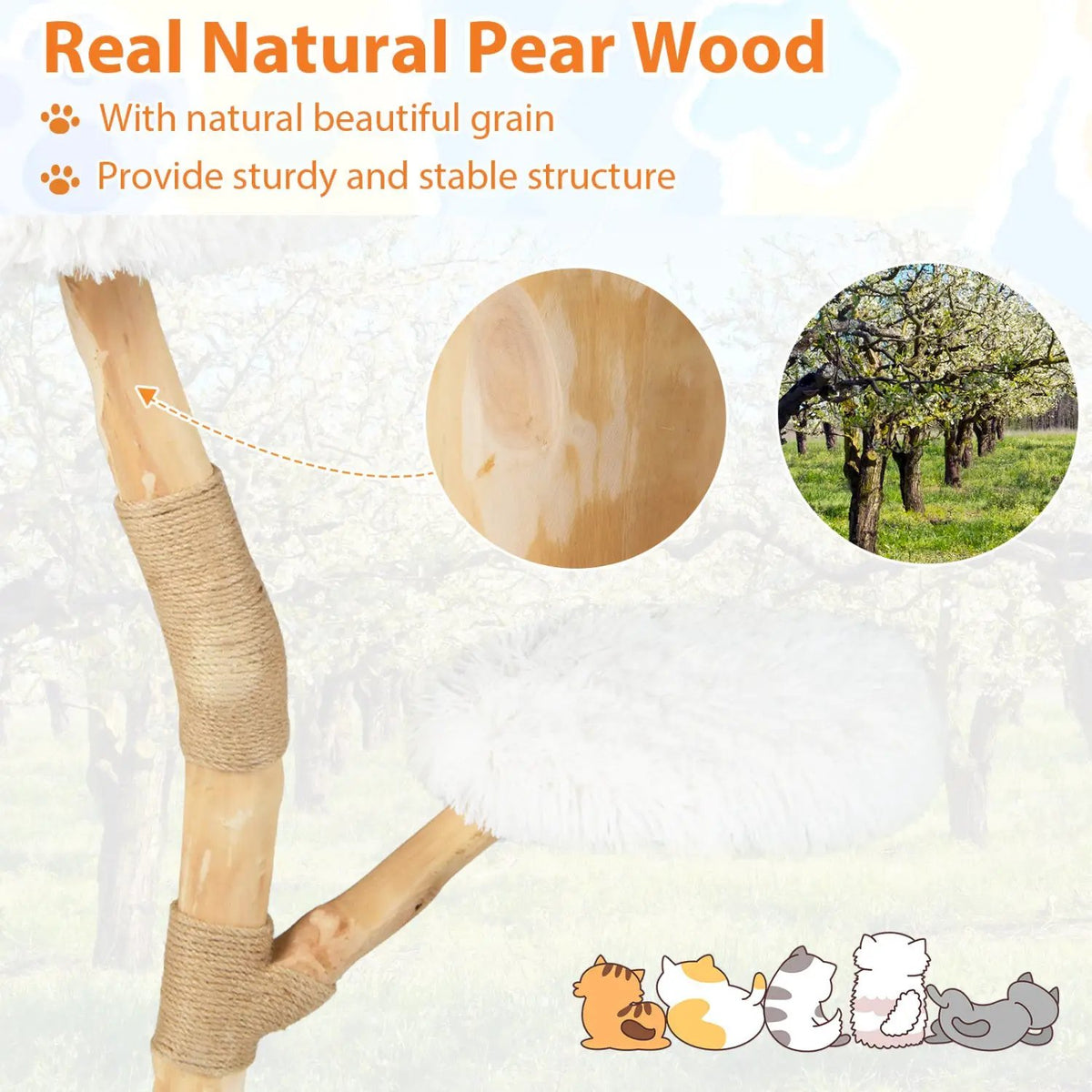 Wooden Cat Tree Tower with Perch and Scratching Posts by DirectDeals