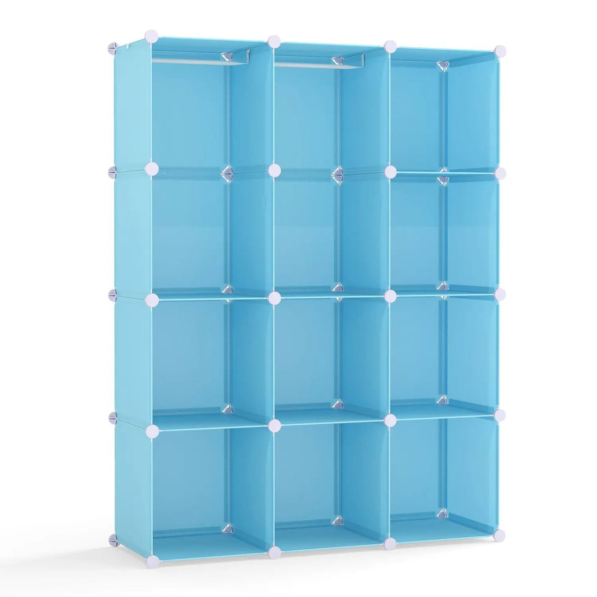 Modular Kids Wardrobe with 10 Cubes & Hanging Rod by DirectDeals