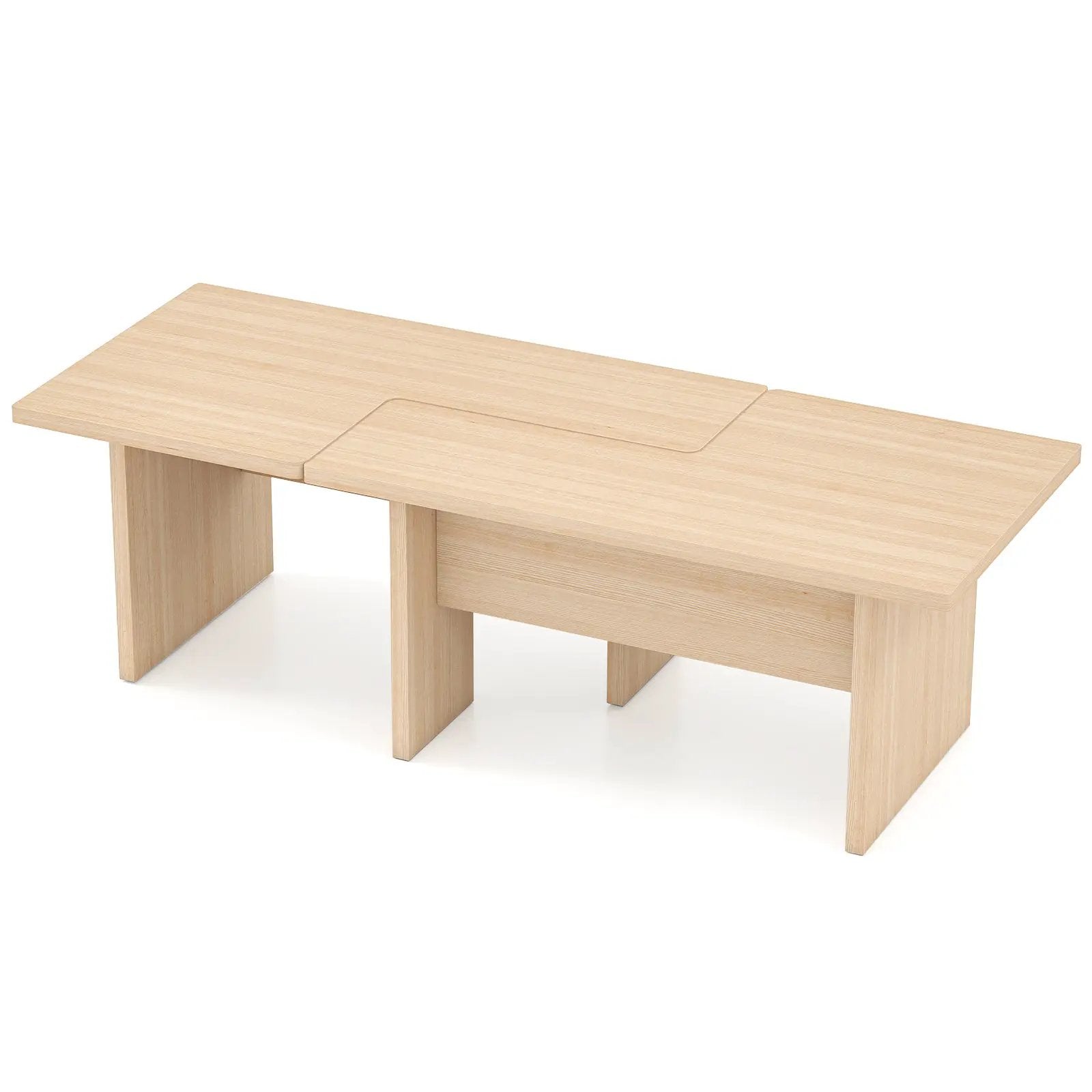 Modular Coffee Table Set of 2 L Shaped Center Tables for Small Space by DirectDeals