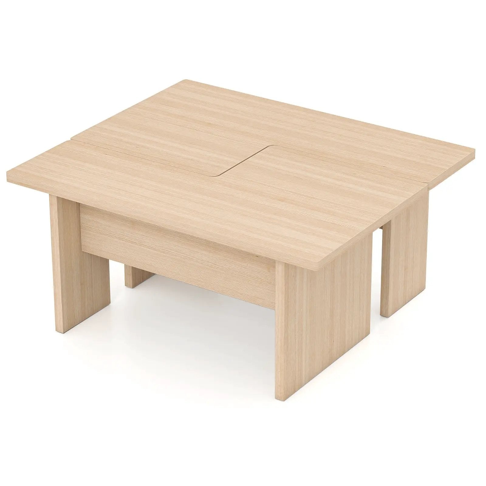 Modular Coffee Table Set of 2 L Shaped Center Tables for Small Space by DirectDeals