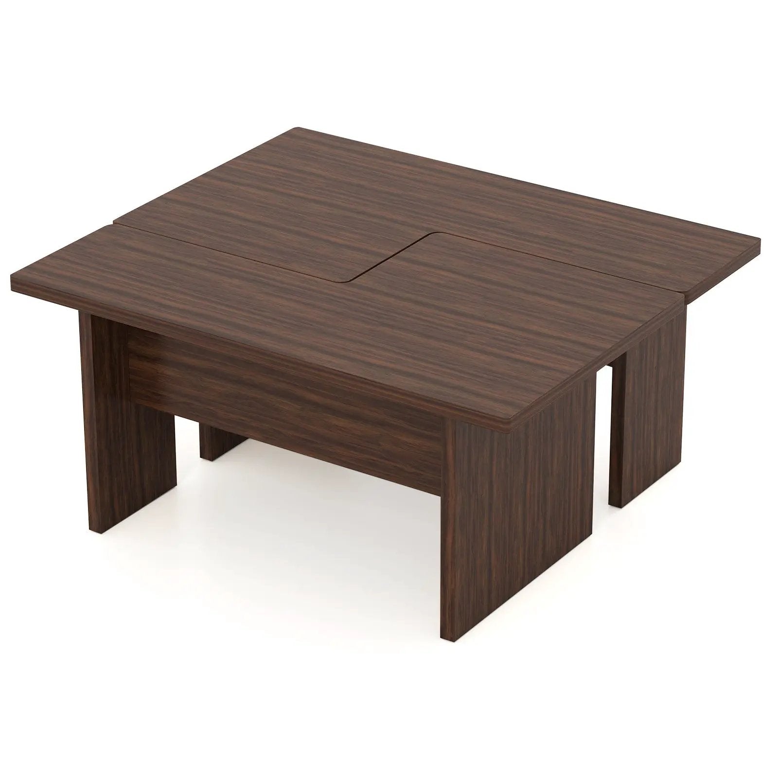 Modular Coffee Table Set of 2 L Shaped Center Tables for Small Space by DirectDeals