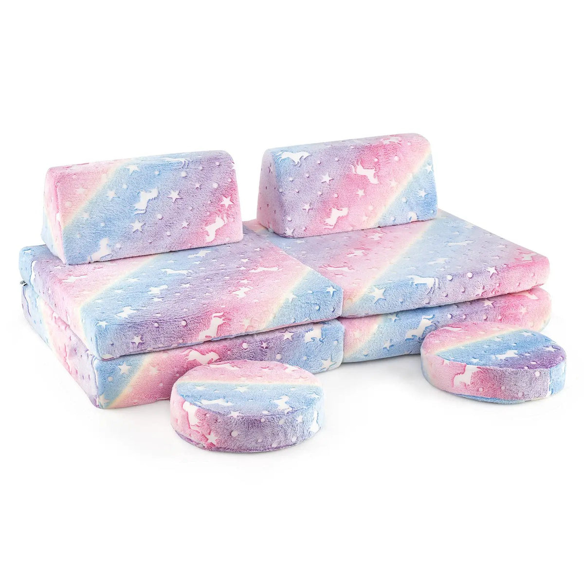 Modular Kids Play Couch Set Glow in the Dark with Portable Handles by DirectDeals