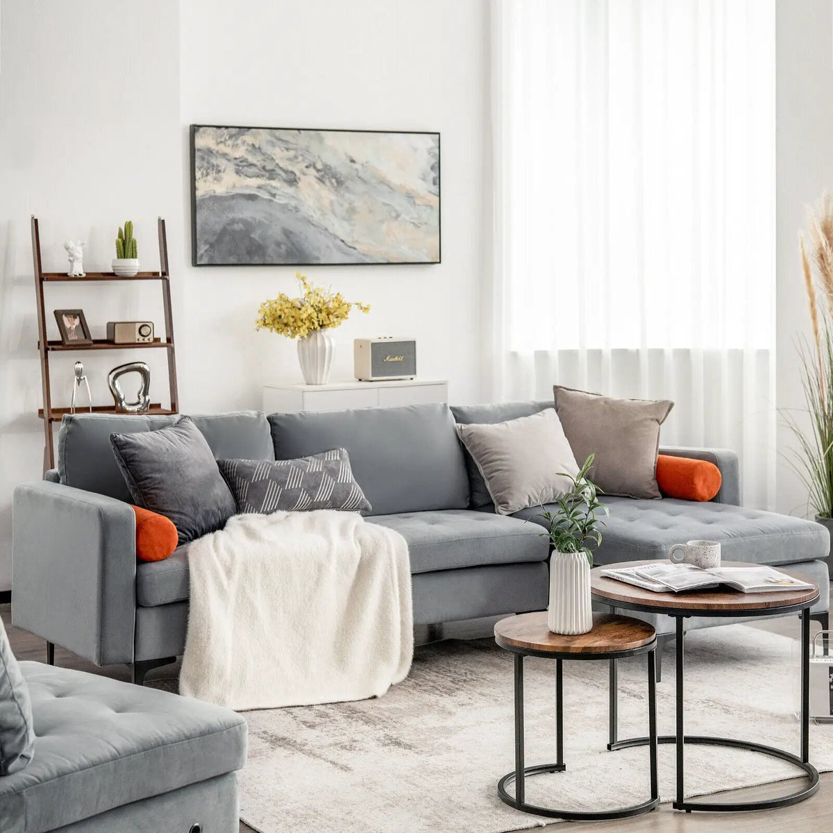 3-Seat L-Shaped Sectional Sofa with USB Ports & Storage by DirectDeals
