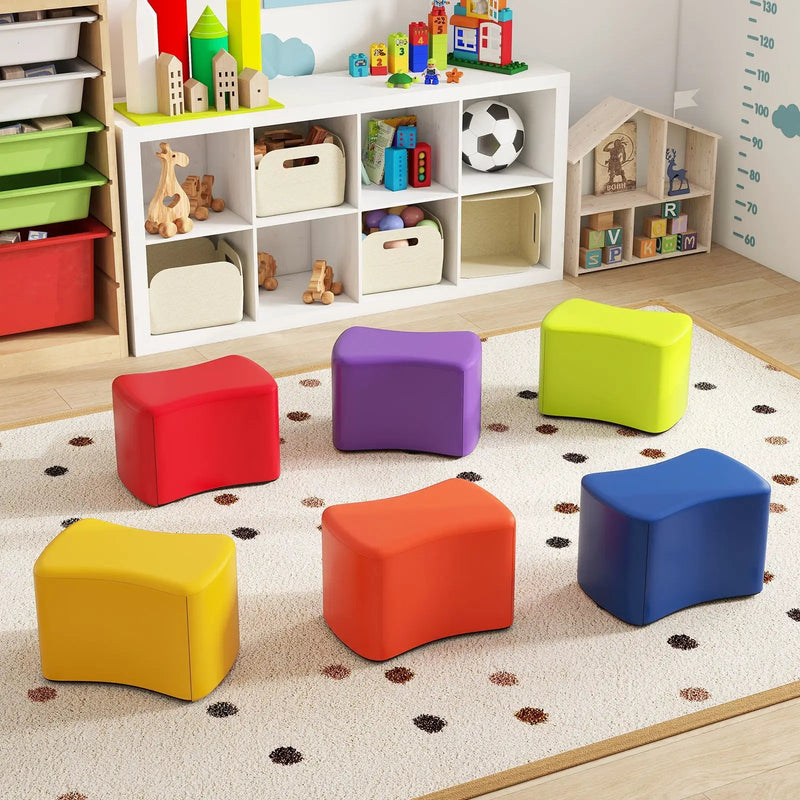 Modular Stool Set for Kids 6 PCS Butterfly Stools-Multicolor by DirectDeals