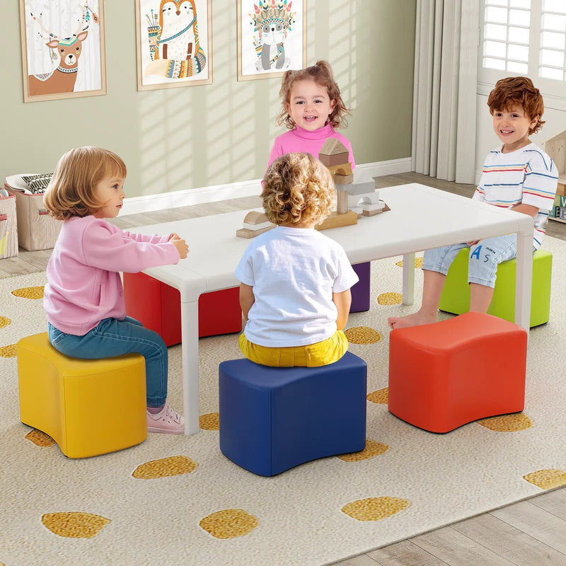 Modular Stool Set for Kids 6 PCS Butterfly Stools-Multicolor by DirectDeals